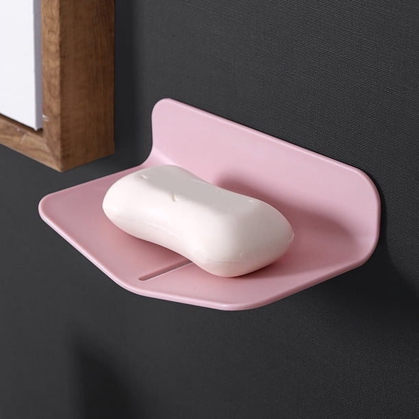 1pc Wall-mounted V-shaped Soap Dish, Punch Free Soap Holder, Soap Rack For Bathroom & Kitchen, 3.19"x2.17"