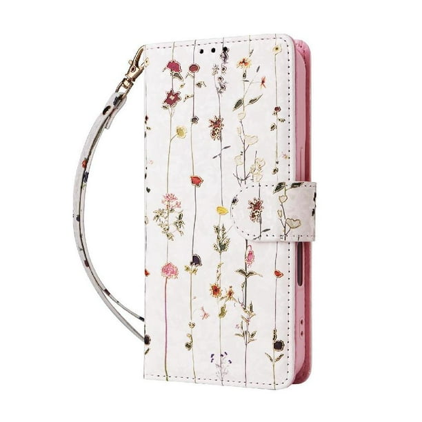 FOXDOCK Funda Tipo Cartera Floral para Samsung Galaxy A04e ,Funda con Tapa de Cuero PU, Protección Antigolpes con Ranuras para Tarjetas y Soporte