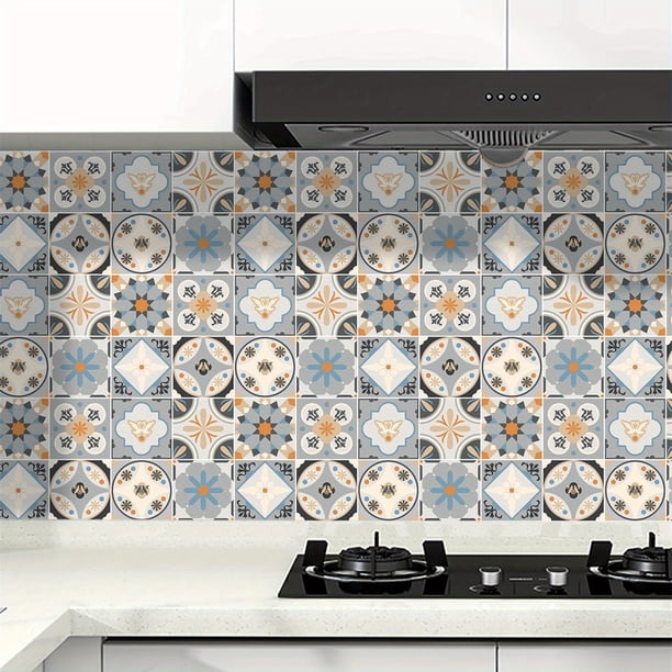 1pc Kitchen Oil-Proof Tile Sticker, High Temperature Resistant Wall Sticker, Waterproof Self-Adhesive Wallpaper, Wall Stove Anti-Oil Smoke Thickened Tile Sticker