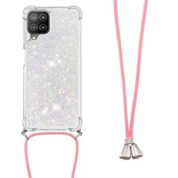 Funda Foxdock Para Samsung Galaxy M32 Con Cuerda Ajustable, Brillo Líquido, Protección Antigolpes Y Lente – Ideal Para Regalo