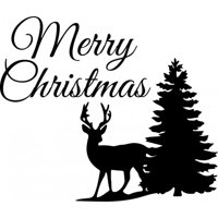 Rienda Libre Graphics - Decomural Merry Christmas Reindeer Tree Ws-50028
