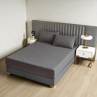 Genérico - Cubrecolchón Impermeable King + 02 Fundas De Almohada Gris