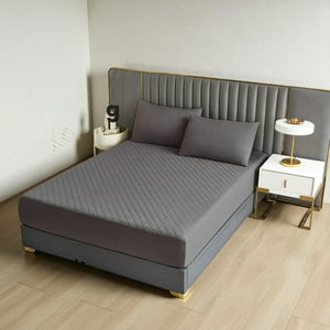 Genérico - Cubrecolchón Impermeable King + 02 Fundas De Almohada Gris