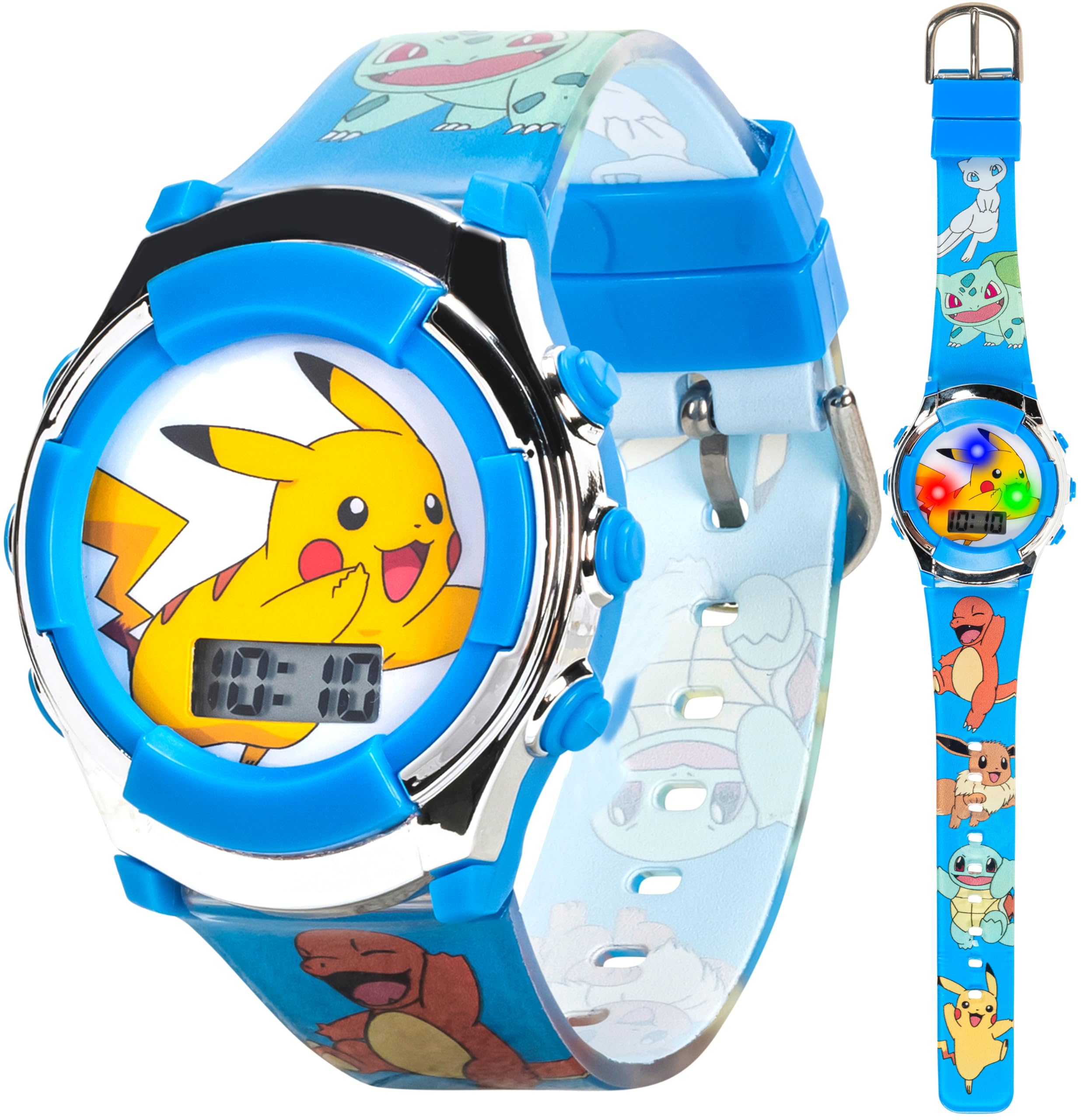 Reloj De Cuarzo Pokemon Para Niños Accutime Con Correa De Plástico Azul 16 Pok4237Az