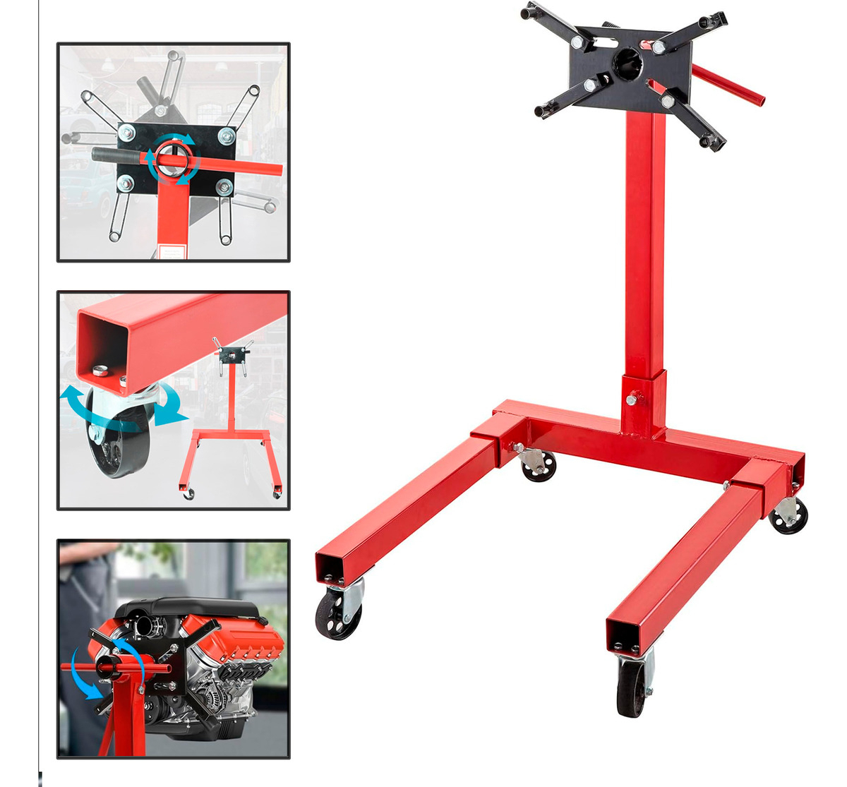 Genérico - Multibanco Soporte Para Motores 900Kg 360° Hardpro Tipo U