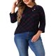 thumbnail image 1 of Agnes Orinda Conjuntos de Halloween para Mujeres Tallas Grandes Tops de Escuela Universitaria 3/4 Manga Blusa Casual Elegante de Punto a Rayas Cuello Asimétrico Camiseta de Moda 4X Púrpura Negro, 1 of 6
