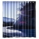 thumbnail image 1 of Cortina de ducha con vista al amanecer y brumoso de invierno, juego de cortina de baño con ganchos, tamaño 66 x 72 pulgadas, 1 of 3