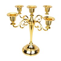 Bothyi - Candelabro De Metal Con 5 Brazos Para Velas, Candelabro Para Fiestas, Cenas, Dorado