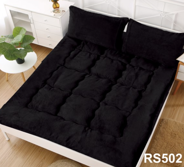 Mundo Shopping - Cubre Colchon Protector Acolchado Para Cama 2 Plazas Negro