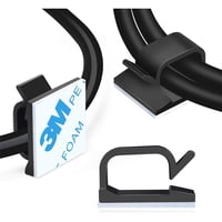 Xusx111 - Clips De Alambre De Cable Adhesivo Black120Pcs, Grapas De Cable Al Aire Libre Organizador De Cable De Gestión Del Cable Para Debajo Del Escritorio, Coche, Pared, Cable Ethernet De Pc De Tv