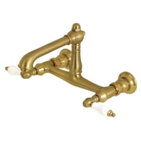 Grifo De Baño De Montaje En Pared Kingston Brass Ks7247Pl De Latón Cepillado