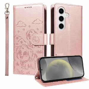 Funda Billetera Foxdock Compatible Con Samsung Galaxy S25 , Diseño Perrito Tierno, Ranuras Para Tarjetas Y Soporte Plegable