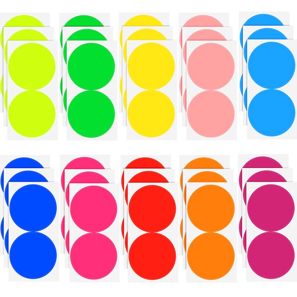 Pegatinas Nuyer 10 cm 120 unidades colores surtidos