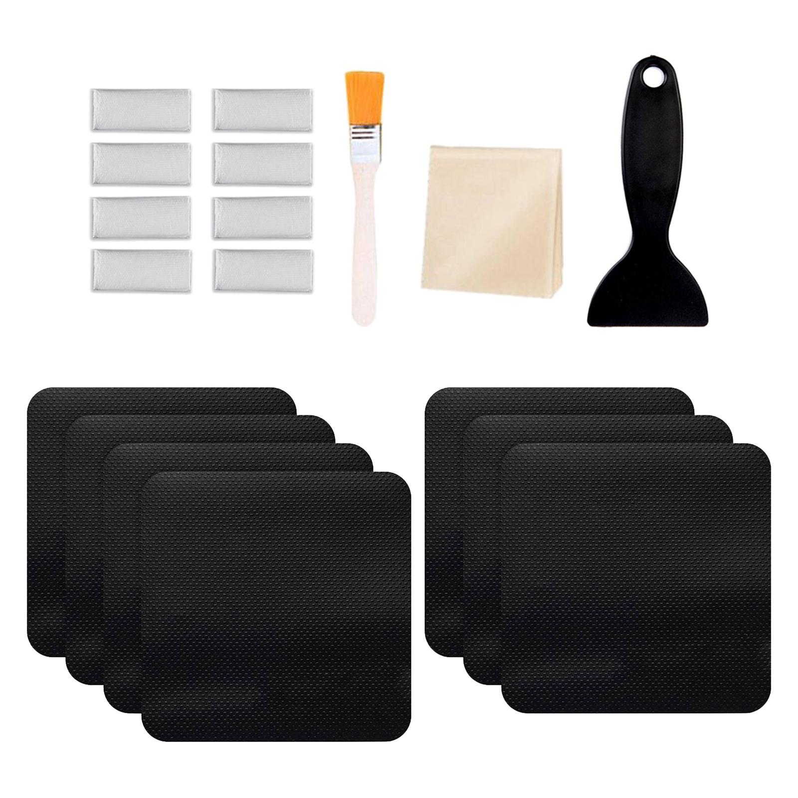 Magideal - Parches De Reparación De Trampolín, Piezas De Reparación De 4 Pulgadas, Almohadilla De Fijación, Suministros De Reparación De Red Impermeable Negra, P