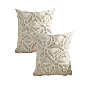 Genérico - Pack De 2 Fundas De Cojin Con Estilo Bohemio 45X45Cm Beige 04