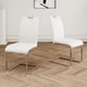 thumbnail image 1 of Modern Dining Chairs with Faux Leather Padded Seat Dining Living Room Chairs Upholstered Chair with Chrome Metal Legs Design for Kitchen, Living, Bedroom, Dining Room Side Chairs Set of 2, 1 of 3