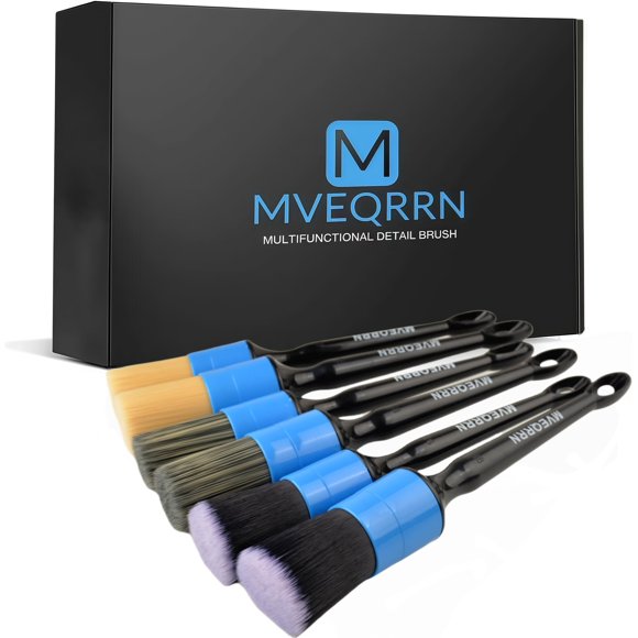 Set de Cepillos de Detallado MVEQRRN 6 piezas Pelo de Jabalí Azul