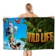 thumbnail image 1 of Vida Salvaje Toalla de playa de secado rápido con diseño temático, regalo para mujeres y niñas, ideal para cumpleaños, fans, amantes de la música, uso en la playa o al aire libre, 78 × 160 cm, 1 of 6