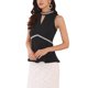 thumbnail image 4 of INSPIRE CHIC Blusas sin mangas para mujer con cuello halter, cuentas, cuello simulado, abertura, peplum, cóctel, M Negro, 4 of 6