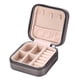thumbnail image 5 of Organizador de Joyas Portátil, Caja de Exhibición de Almacenamiento con Compartimento Impermeable de material cuero, para Regalos de Mujeres - Negro luz 10x10x5CM, 5 of 5