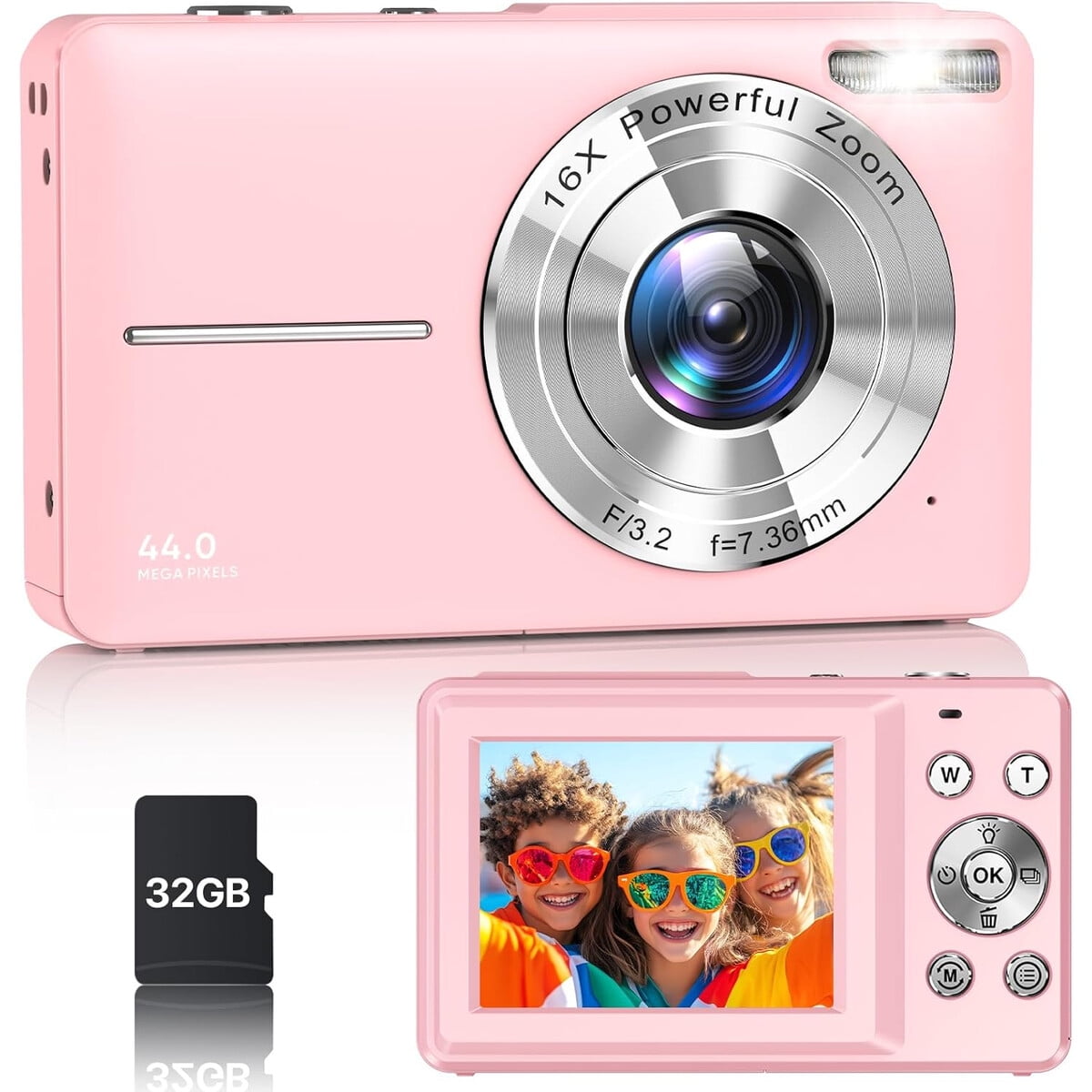 Camara Digital Vahoiald Dc403 44mp 16x Zoom Fhd 1080p Rosada