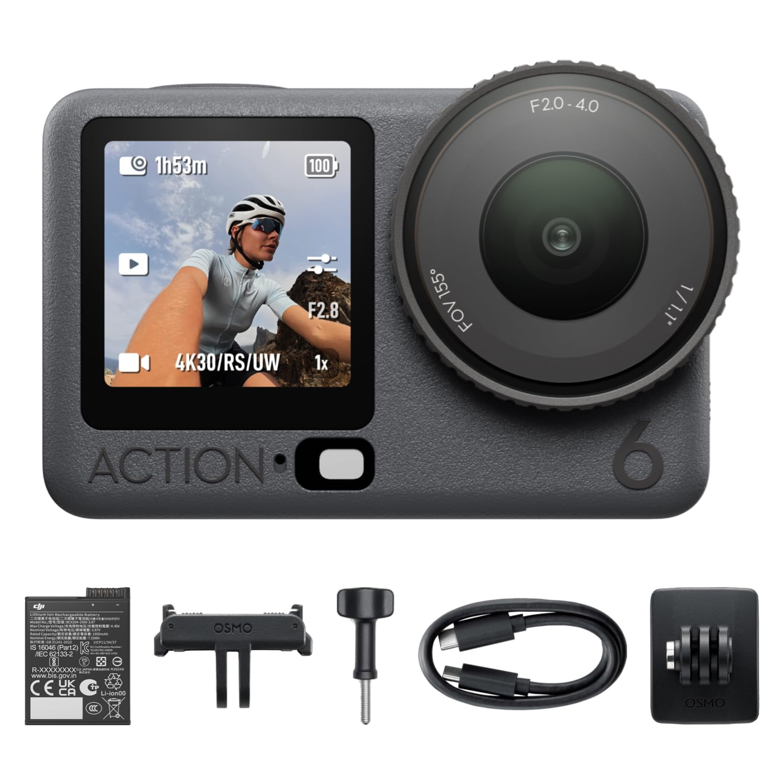 Cámara Deportiva Dji Osmo Action 6 Combo Estándar 8k 1/1.1″