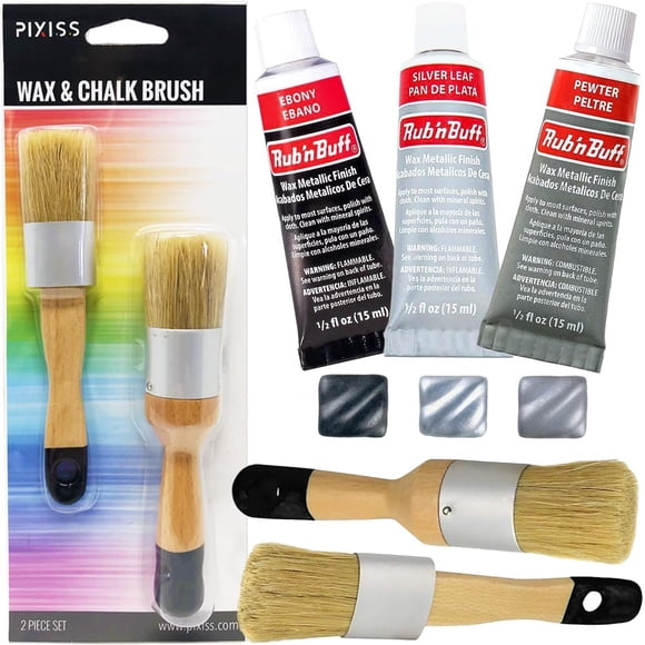 Pintura de cera metálica GRAS Art Bundles 15 ml Plata/Ébano/Estaño +