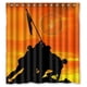 thumbnail image 1 of Cortina de ducha de la Infantería de Marina, juego de cortina de baño con ganchos, tamaño 60 x 72 pulgadas, 1 of 3