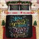 thumbnail image 1 of Motivational Bedding Set - "t Great" Inspirational Quote with Floral & Design Soft Polyester Fabric Zipper Closure, 1 of 5