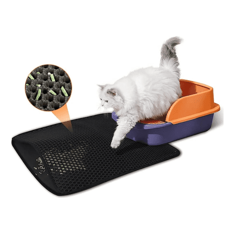 Genérico - Alfombra Atrapa Arena Salida De Arenero Para Gatos Mascotas. Negro