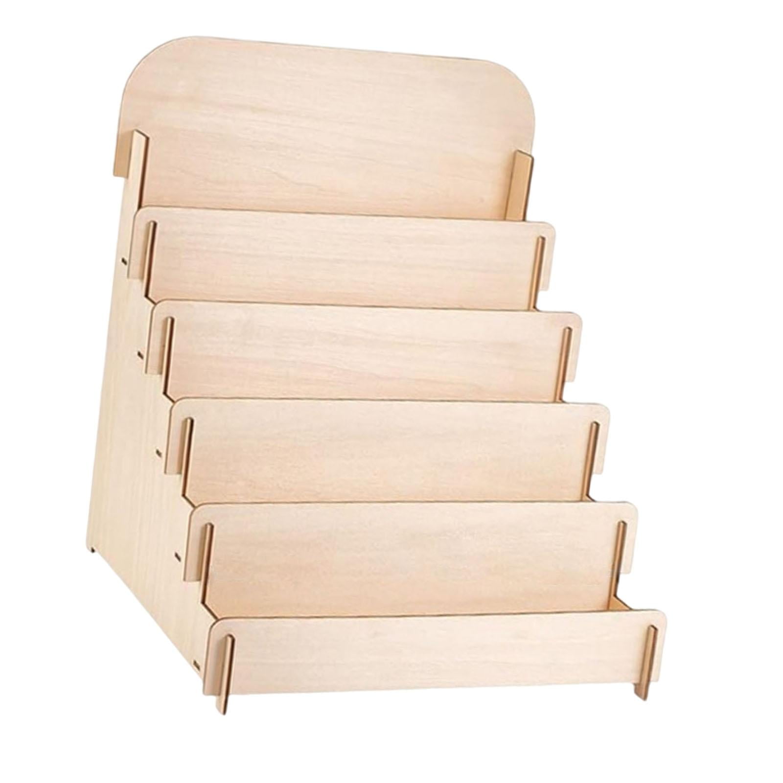 Magideal - Expositor De Tarjetas De Felicitación, Estante De Almacenamiento De Escritorio, Soporte De Madera De 5 Capas Para Tarjetas De Presentación, Para Fotos