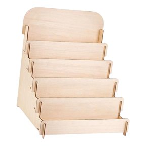 Magideal - Expositor De Tarjetas De Felicitación, Estante De Almacenamiento De Escritorio, Soporte De Madera De 5 Capas Para Tarjetas De Presentación, Para Fotos