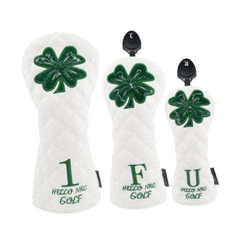 Ioensy - 3 Fundas Para Palos De Golf, De Madera, Para Adultos, Para Exteriores, Para Hombres Y Mujeres, Color Blanco