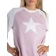 thumbnail image 2 of Jess de Meiko Vestido de Mujer Mangas Raglán Contraste 3/4 Estrellas Sobredimensionado Vestido Camiseta L Rosa, 2 of 6