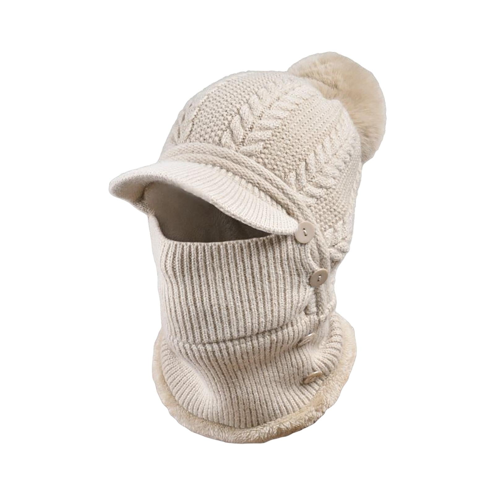 Ioensy - Máscara De Esquí De Invierno Gorro Bufanda De Cuello Esquí Al Aire Libre Punto Pasamontañas Gorro Caqui