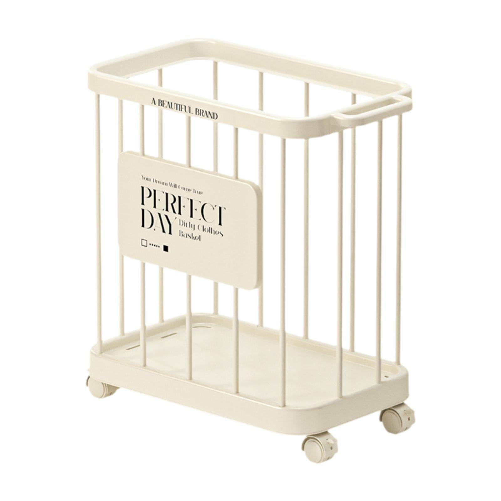 Bothyi - Cesta De Lavandería Con Ruedas, Carrito Organizador Con Ruedas Para Dormitorio Familiar, Color Blanco