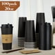 thumbnail image 3 of Tazas de café de papel LITOPAK, paquete de 50 unidades, con tapas, fundas y barras, 3 of 7