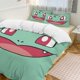 thumbnail image 2 of PokmonBulbasaur Face 3 Piece Sets Full/Queen Size - Reversible Microfiber Quilts with Shams Soft Lightweight Bedspread Coverlet Comforter for All Season Bed Sheets, 2 of 4