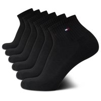 Calcetines Tommy Hilfiger Quarter Para Hombre, Paquete De 6, Negros