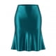 thumbnail image 5 of Agnes Orinda Conjuntos de Halloween para Mujeres Tallas Grandes Falda de Satén Sedosa de Escuela Universidad Cintura Alta con Cinturilla Elástica Oculta Falda Elegante Azul Pavo Real, 5 of 7