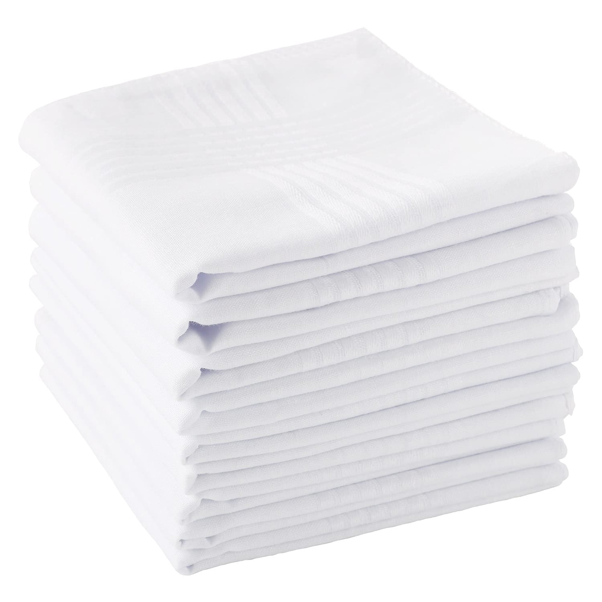 Pañuelos Scotamalone Para Hombre, 100% Algodón Suave, Color Blanco, 6 Unidades