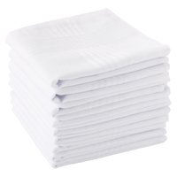 Pañuelos Scotamalone Para Hombre, 100% Algodón Suave, Color Blanco, 6 Unidades