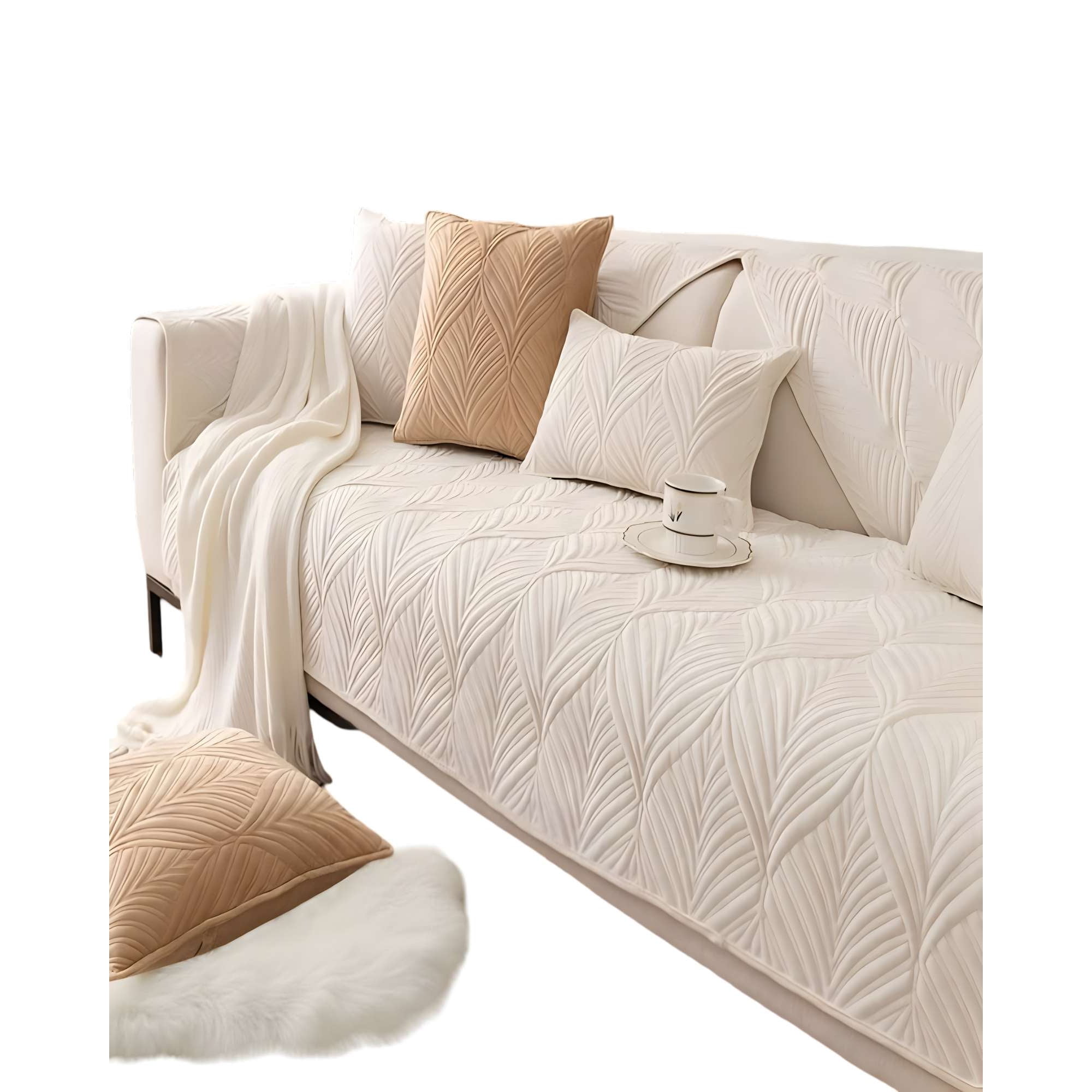 Genérico - Pack De 5 Fundas Para Sofa Con Diseño G1 Blanco