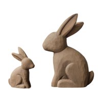 Magideal - 2X Bunnies De Pascua Estatuas Decoración De Madera Para La Colección De Cultura Residencial Conejos De Conejos Figura De Animales De Escultura Para Te