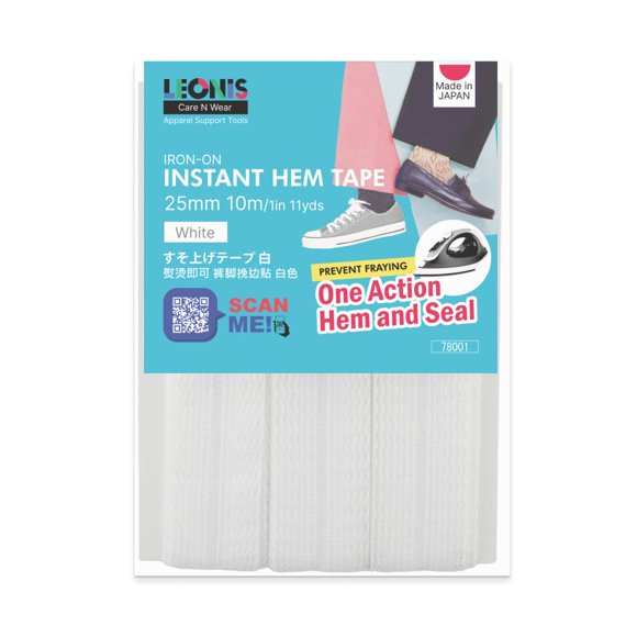 Cinta de dobladillo LEONIS 25 mm x 10 m Blanca [78001]