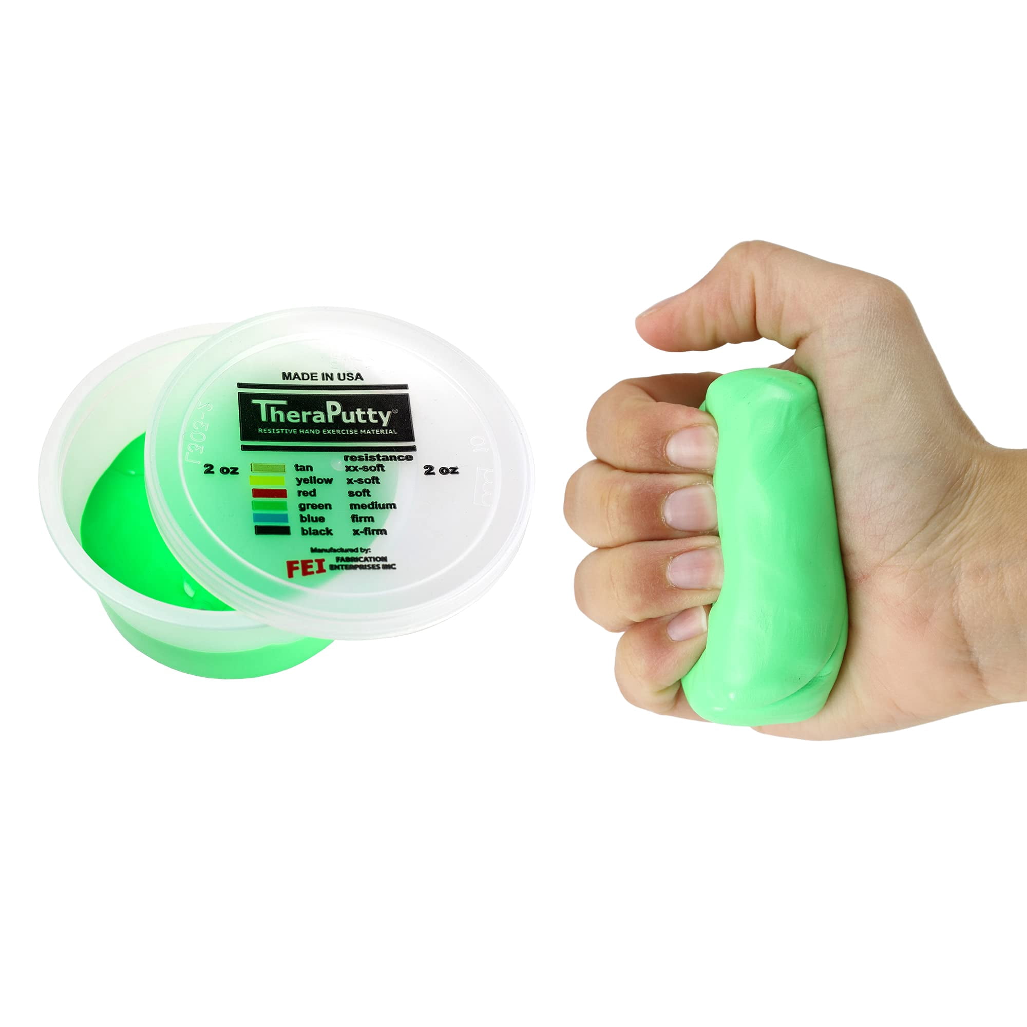 Masilla Para Ejercicios Manuales Cando Theraputty Plus, 60 G, Color Verde