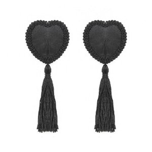 Dominame - Pezoneras Con Borlas Corazones Negro