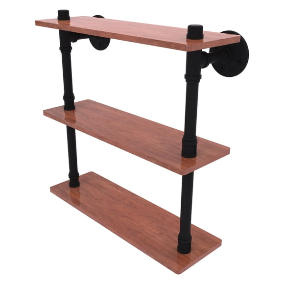 Estante Allied Brass Pipeline Collection, 40 cm, madera de hierro, color negro mate