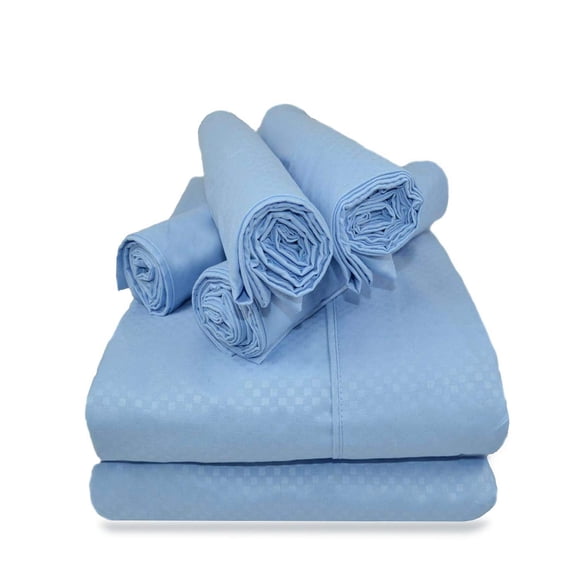 Juego de sábanas Victoria Valenti de microfibra estampada King Blue