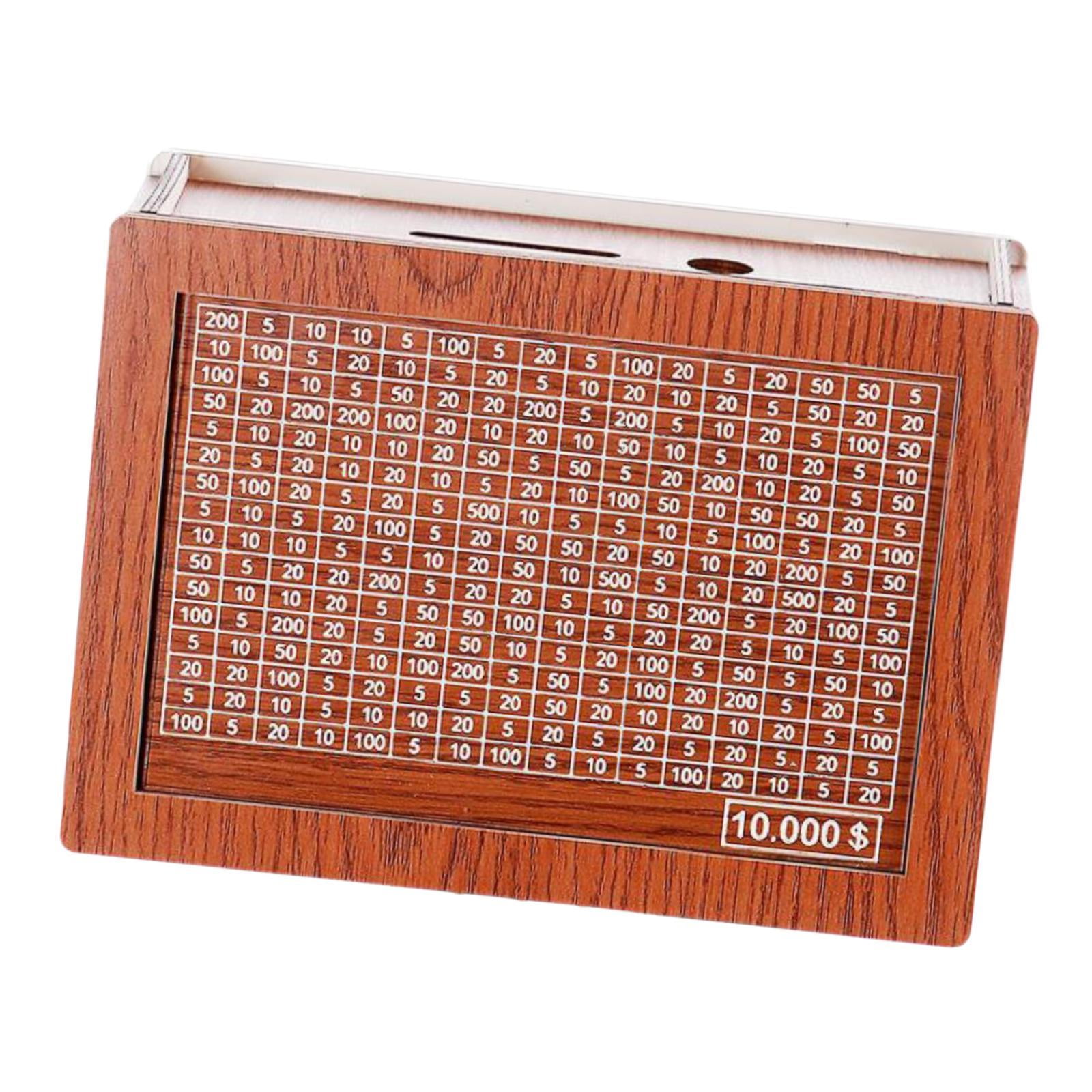 Bothyi - Caja De Ahorro De Dinero, Alcancía Con Objetivo De Dinero, Caja De Almacenamiento Para Decoración Del Hogar, Lata De Madera Almacenada, 10000 Usd